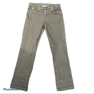 Second  Yoga Olive green straight legs stretchy jeans Sz 28